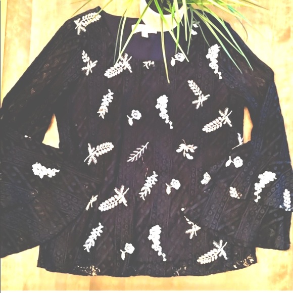 Luna Moon/ Anthropologie Floral Lace Top small. stand out classy, femini… - Picture 6 of 6